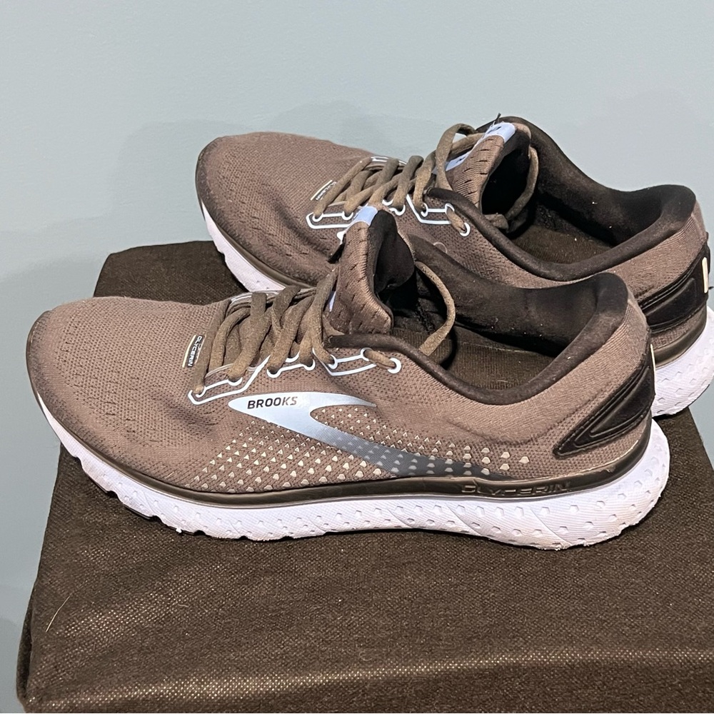 Brooks Glycerin 18 Womens 10.5 Wide Running Shoes Sneakers Gray and Light Blue - Picture 8 of 11